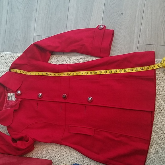 EUC Tulle lipstick red wool blend coat M - Picture 9 of 9